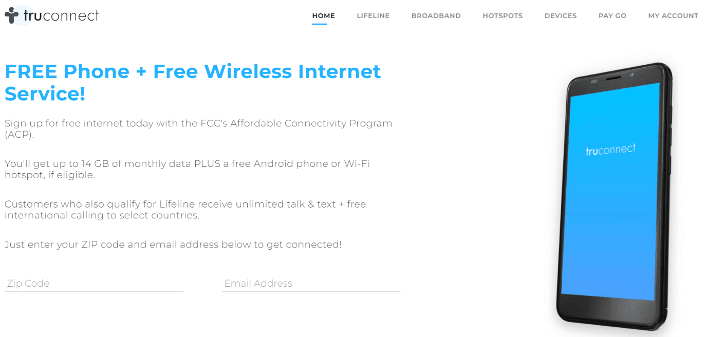 Sitio web TruConnect