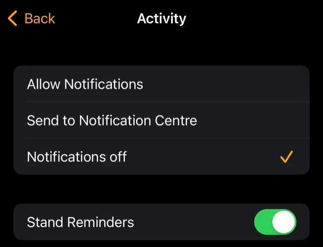 Disattiva le notifiche di attività di Apple Watch