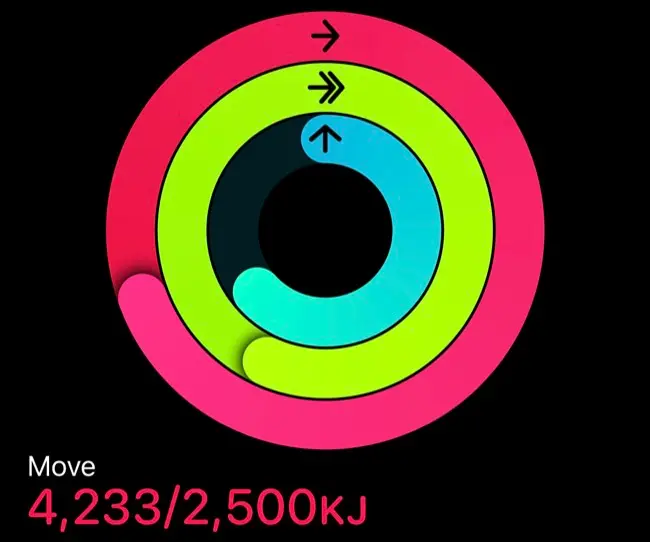 Anello Apple Watch Move nell'app Fitness