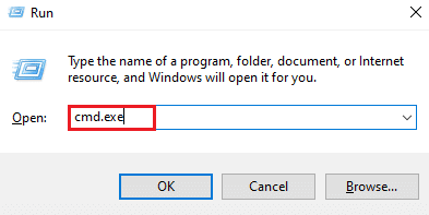 พิมพ์ cmd.exe แล้วกด Enter