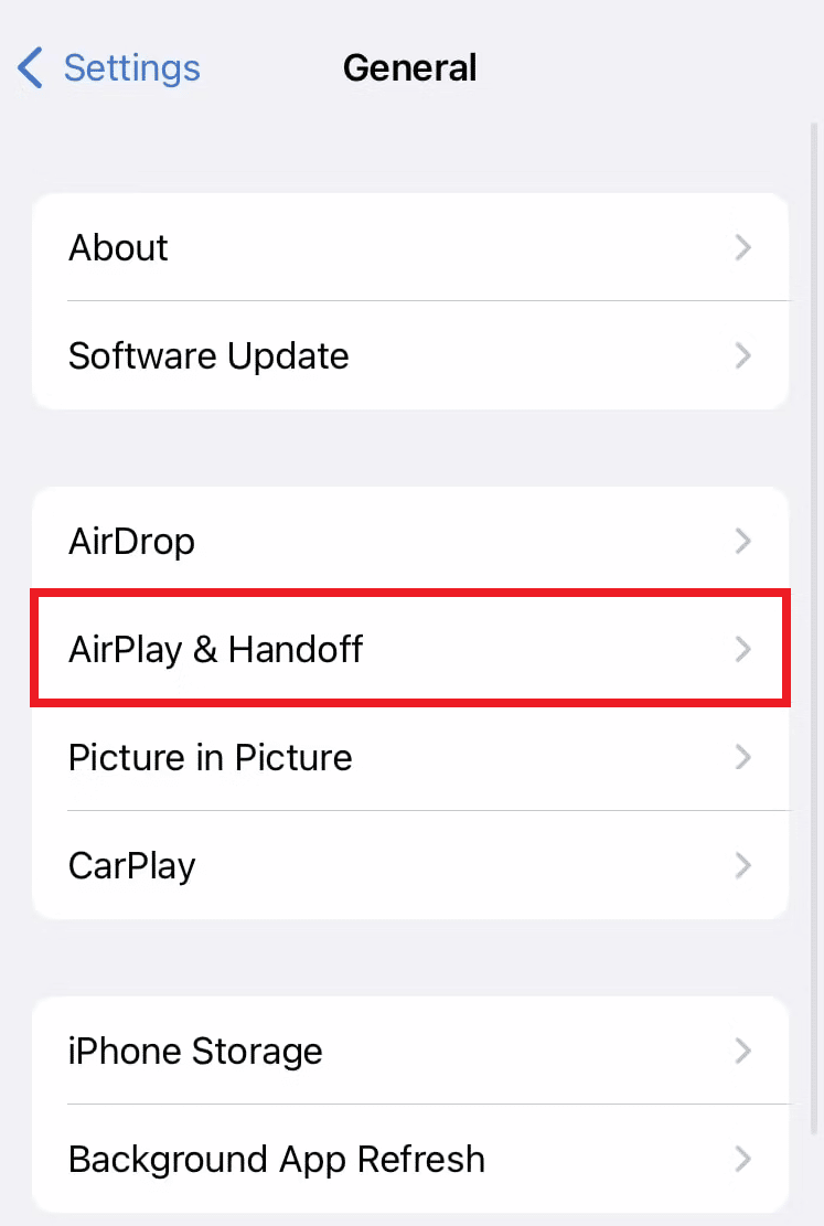 AirPlayとHandoffをタップします