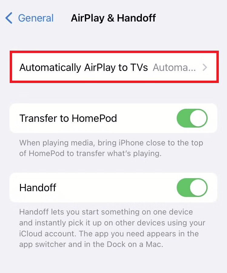 自動的にテレビにAirPlayをタップします