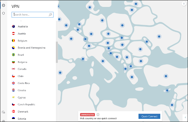 รายการเซิร์ฟเวอร์ที่พร้อมใช้งานของ NordVPN