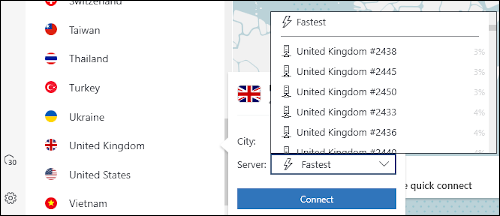 ค้นหาเซิร์ฟเวอร์เฉพาะใน NordVPN