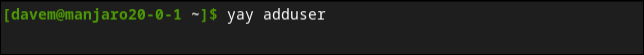 Использование yay на Manjaro для установки adduser