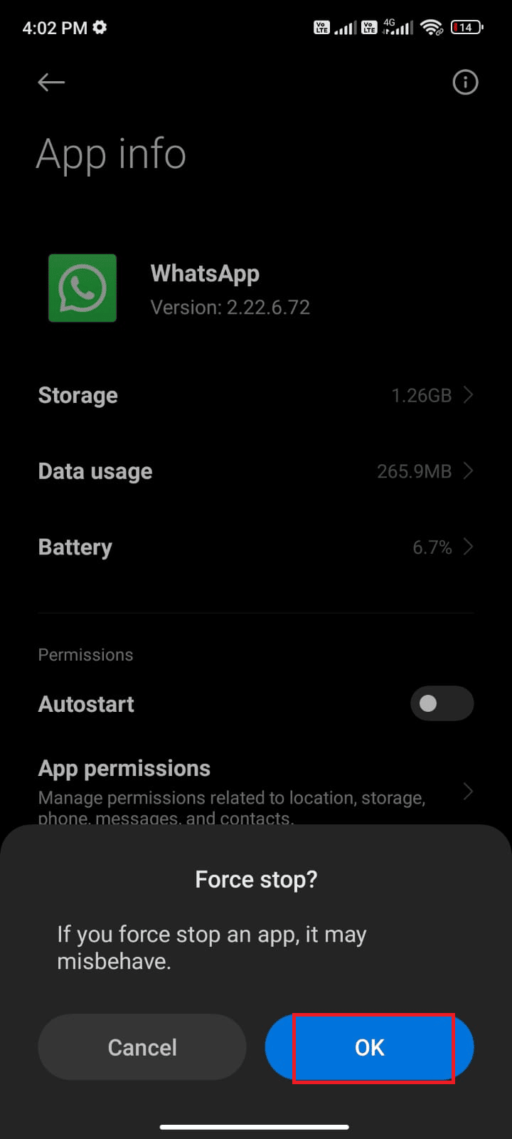 konfirmasi prompt dengan mengetuk OK