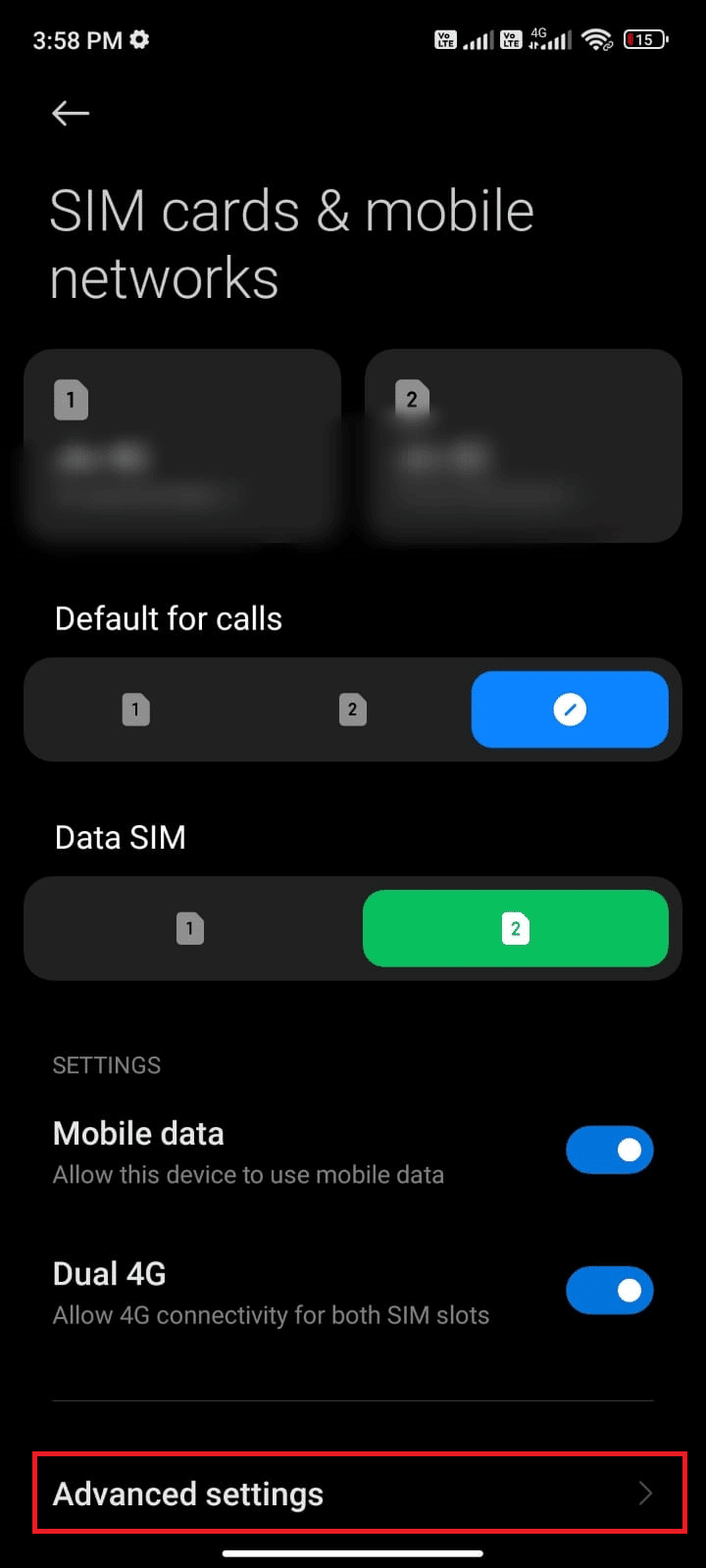 ketuk Pengaturan lanjutan. Perbaiki WhatsApp Terus Crash di Android