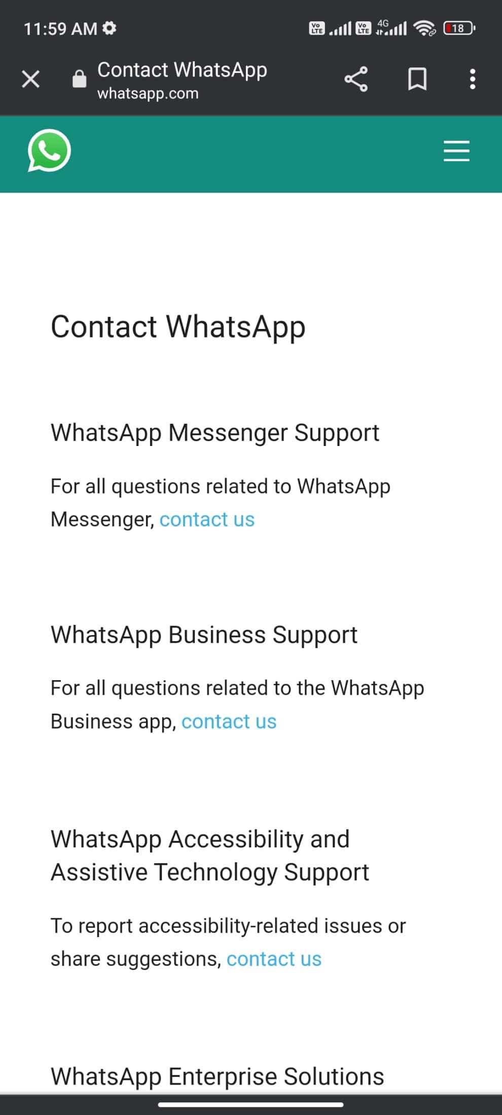 Hubungi WhatsApp. Perbaiki WhatsApp Terus Crash di Android