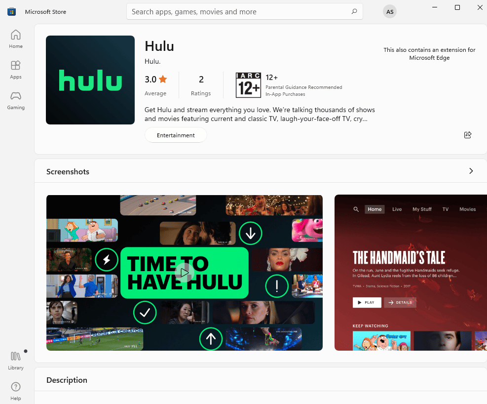 Приложение Hulu в Microsoft Store. Исправить Hulu, не работающий в Chrome