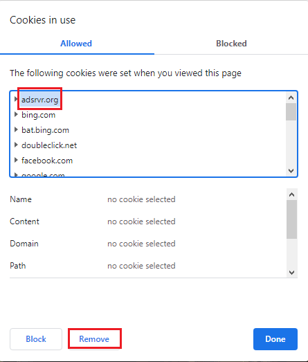 Выберите файл cookie и нажмите кнопку «Удалить». Исправить Hulu, не работающий в Chrome