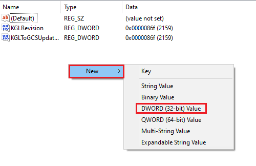 اختر جديد وحدد قيمة DWORD 32 بت لإنشاء NoWinKeys. كيفية التخلص من نافذة تراكب ألعاب MS المنبثقة