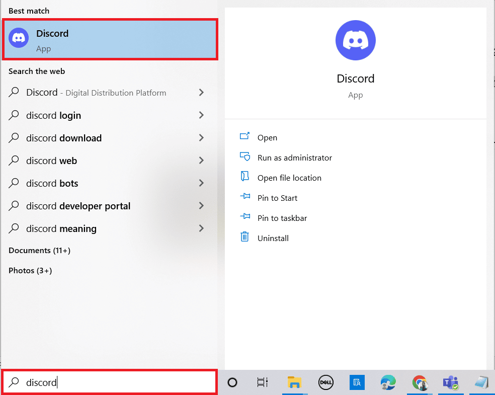 Tekan tombol Windows. Ketik Discord dan luncurkan | Cara Beralih Antara Beberapa Akun di Discord