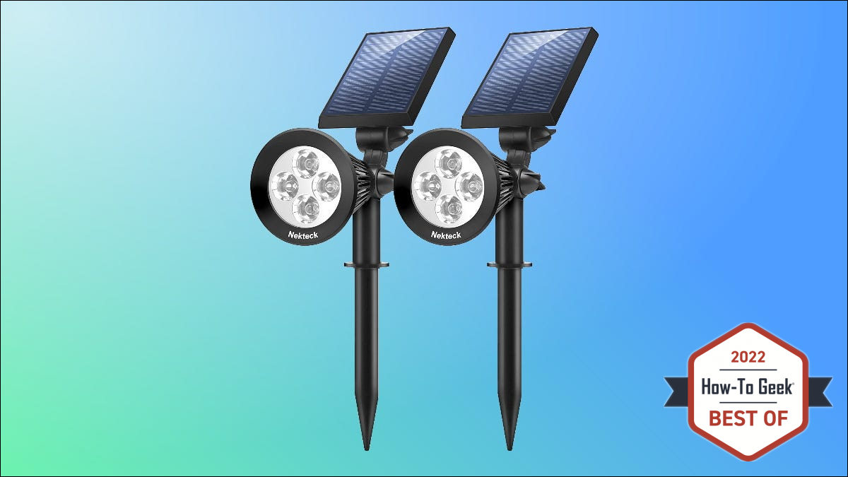 Nekteck Solar Lights на синем и зеленом фоне