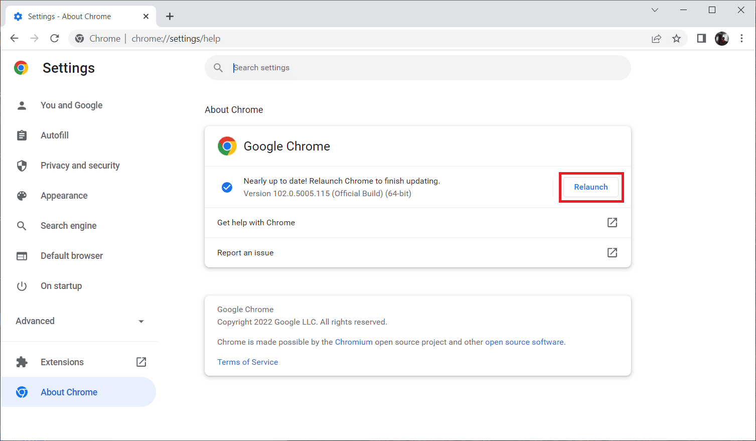 нажмите кнопку «Перезапустить», чтобы автоматически обновить браузер Chrome. Исправить ошибку режима инкогнито на Netflix