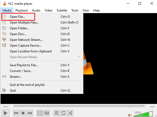 Klik Buka file. Cara Membuat Video Loop VLC