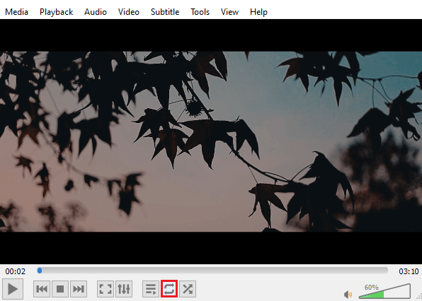 Klik pada lingkaran. Cara Membuat Video Loop VLC
