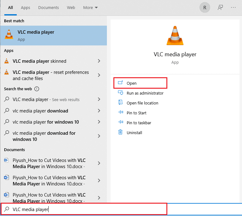 buka pemutar media VLC