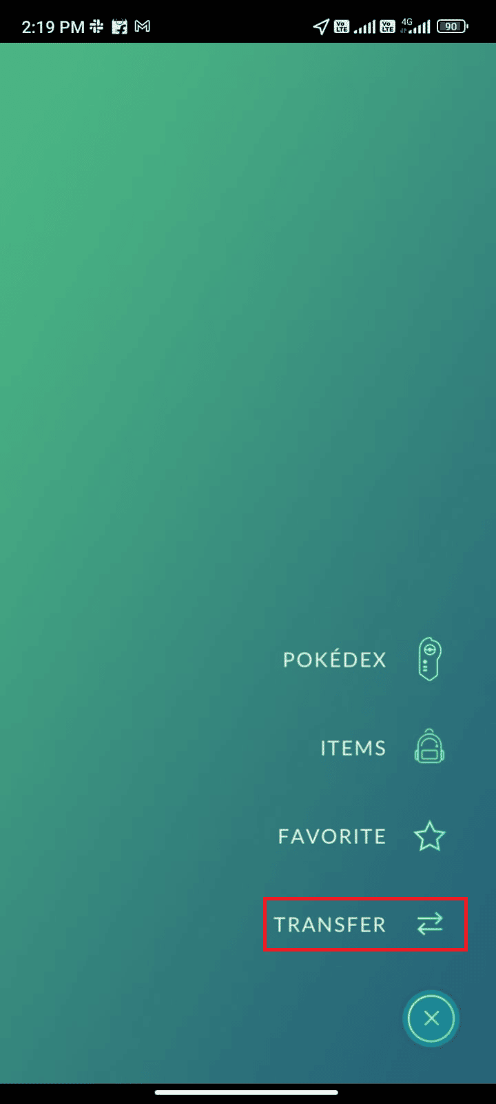 اضغط على خيار النقل. إصلاح خطأ Pokemon Go 26