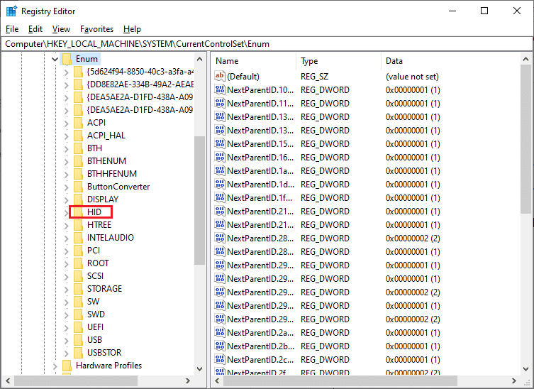Perluas folder kunci yang cocok dengan ID VID mouse