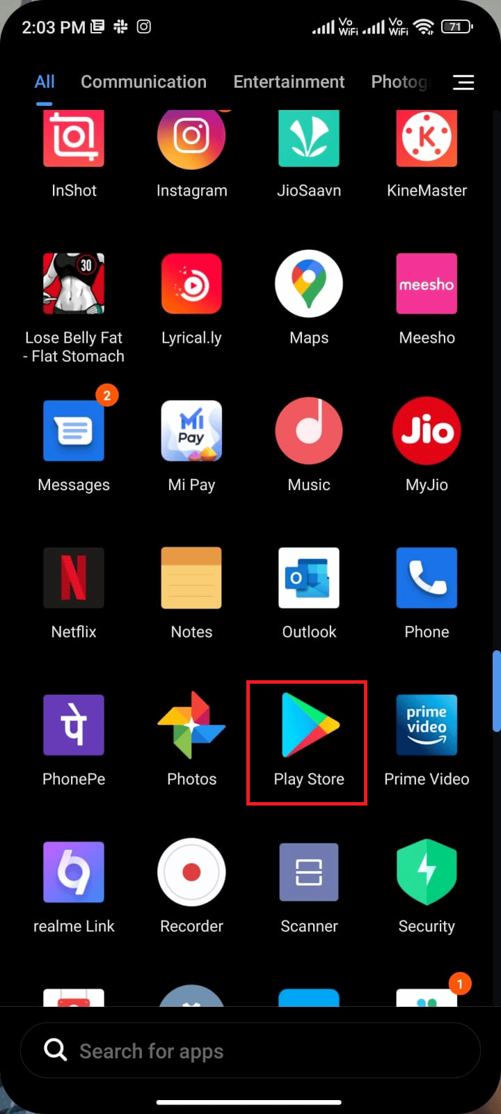 ホーム画面からPlayストアをタップします。 Androidでキューに入れられたダウンロードを修正する方法