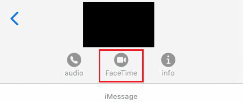 上からFaceTimeオプションをタップします