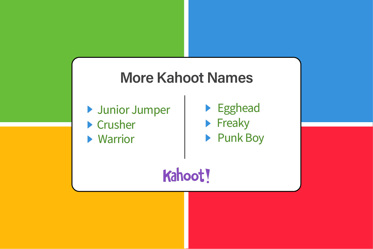 その他のKahootの名前。面白いKahootの名前