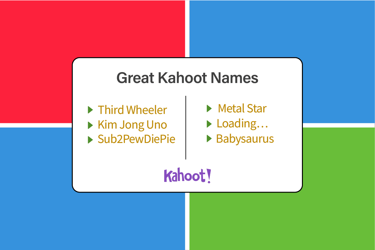 素晴らしいKahootの名前