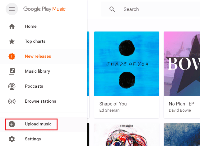 音楽をアップロードするGooglePlayMusicデスクトップアプリ