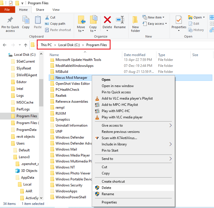 przejdź do plików programu. Napraw Nexus Mod Manager, który się nie otwiera