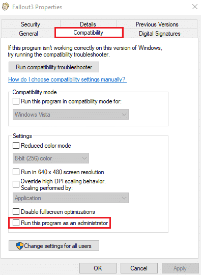Esegui questo programma come amministratore. La guida definitiva ai crash di Fallout 3