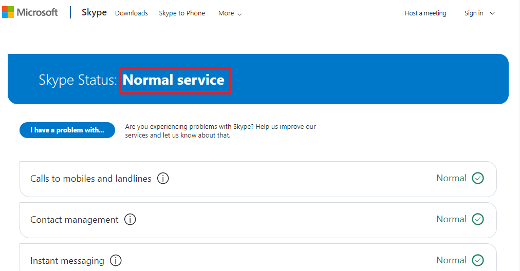 일반 서비스 메시지가 표시되는지 확인합니다. Windows 10에서 Skype 카메라가 작동하지 않는 문제 수정