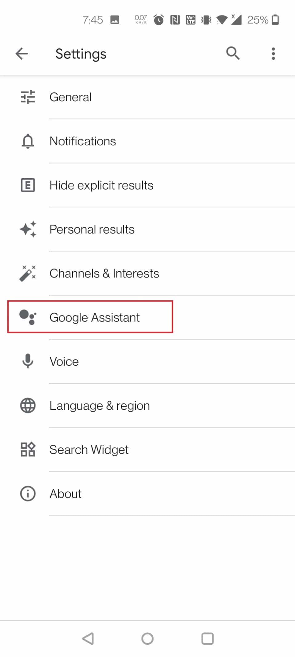 Google Asistan'a dokunun