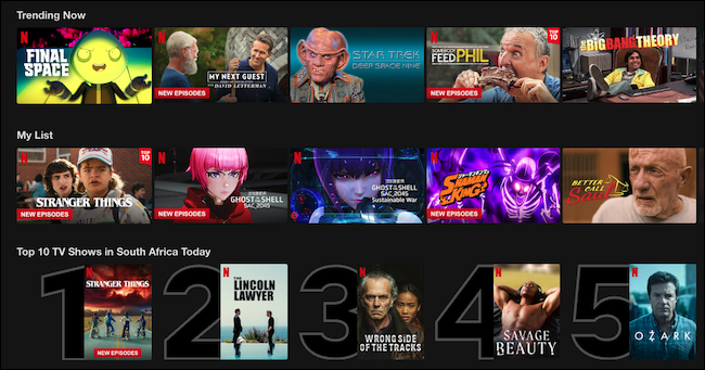 Netflix в трендах и 10 лучших списков