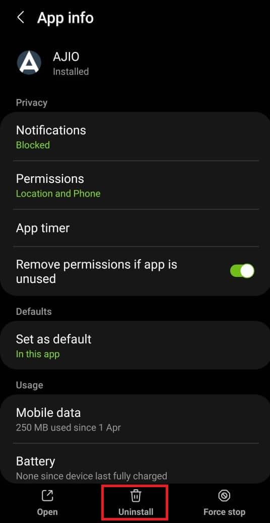 アプリをアンインストールします。 Android画面のちらつきを修正