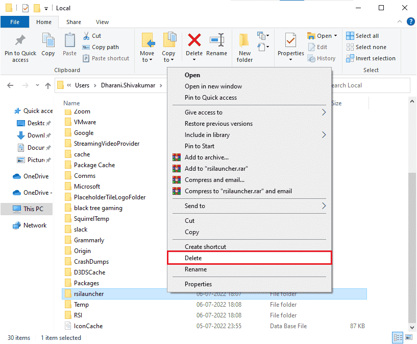 selecione a opção Excluir. Corrigir o erro do instalador do Star Citizen no Windows 10