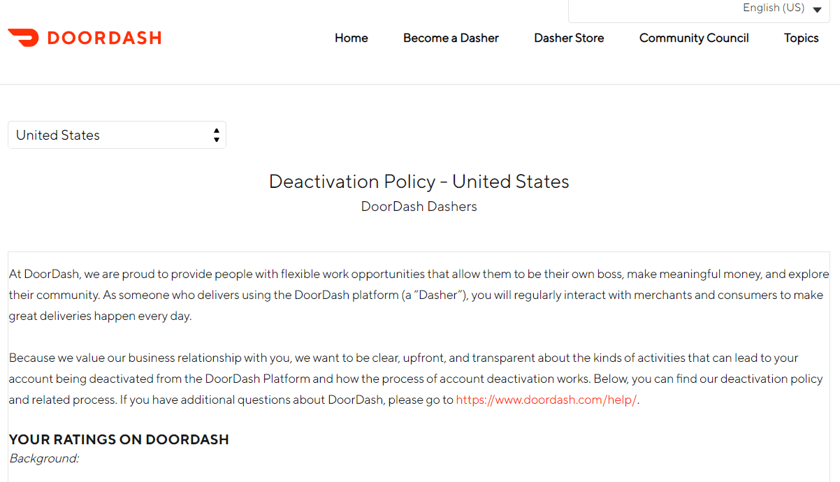 Politica de dezactivare DoorDash | DoorDash șterge contul
