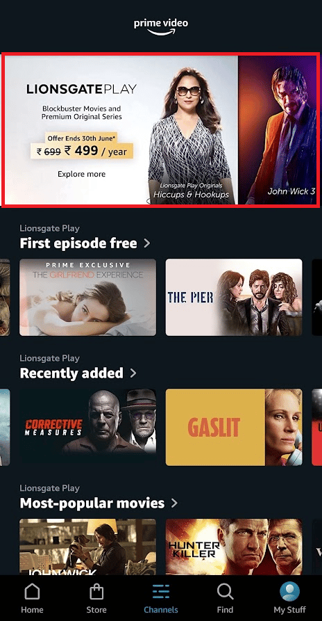 แตะที่แบนเนอร์ Starz Channel จากด้านบน | ฉันจะยกเลิกการสมัครสมาชิก Starz บน Amazon ได้อย่างไร