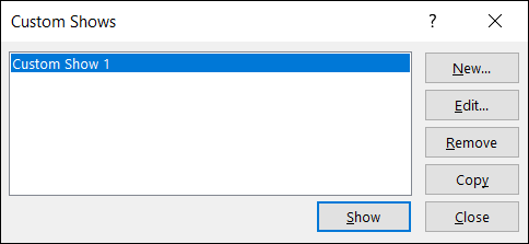 การแสดงแบบกำหนดเองใน PowerPoint