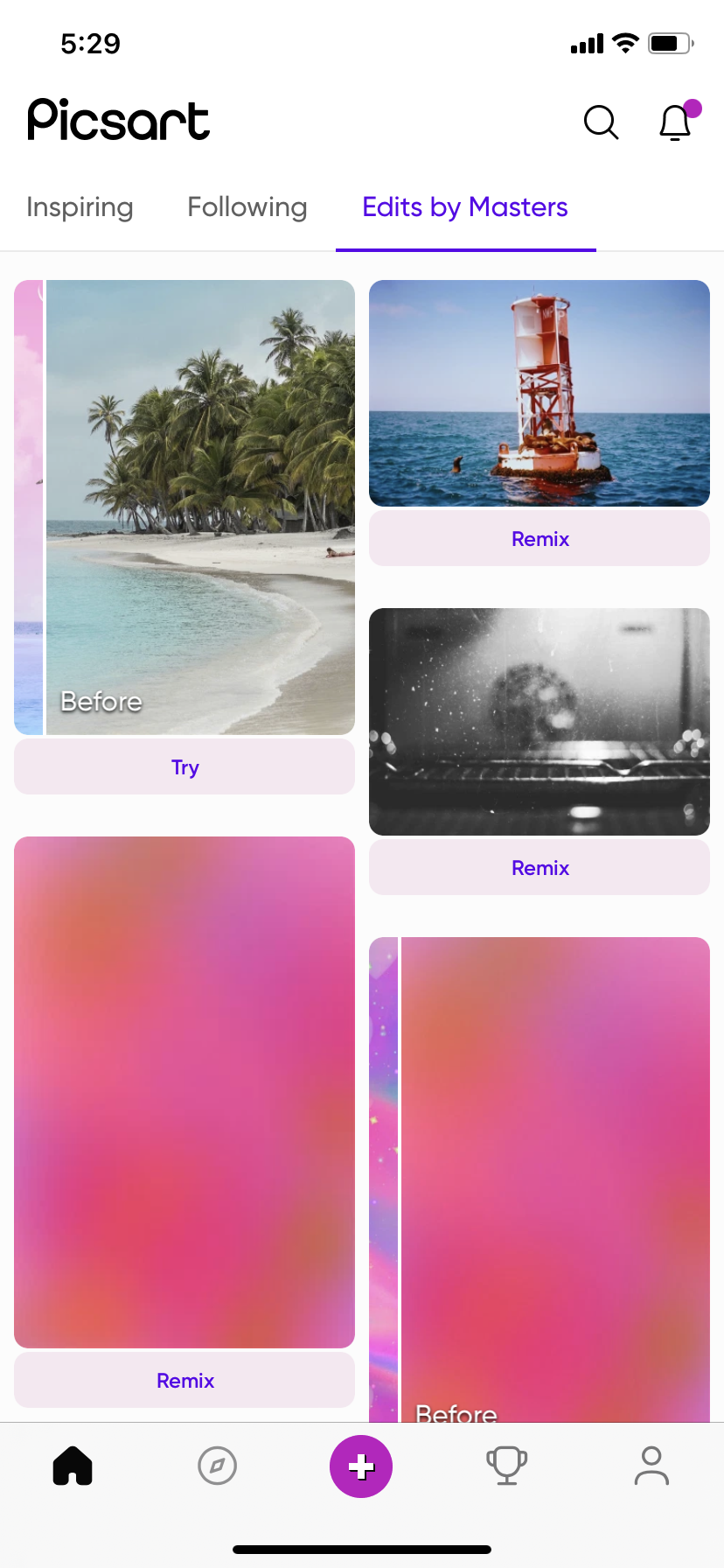 aplicación móvil picsart