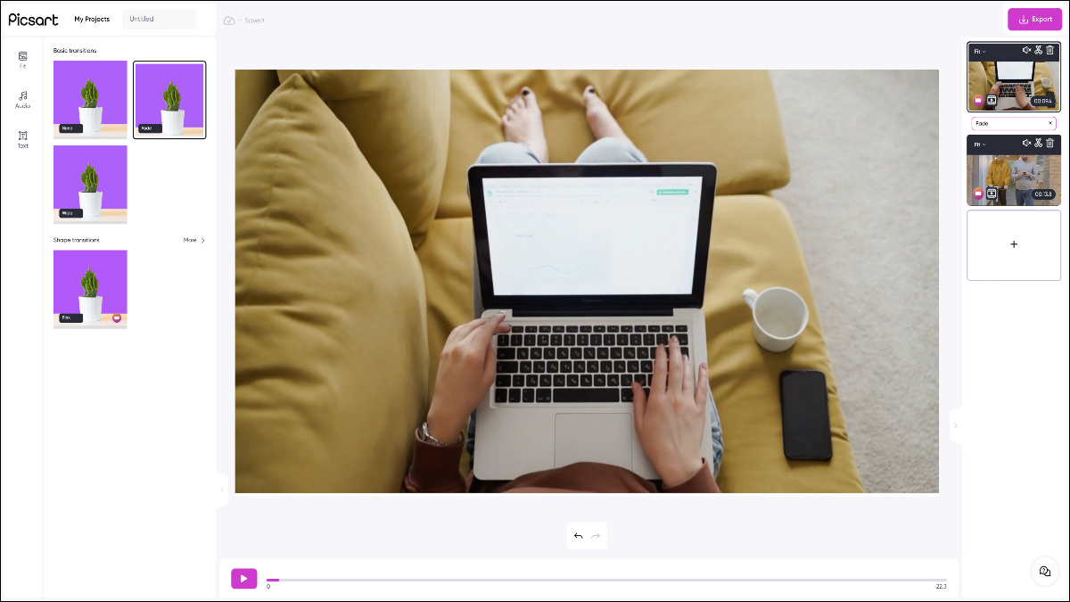 Crear una presentación de diapositivas dentro de Picsart