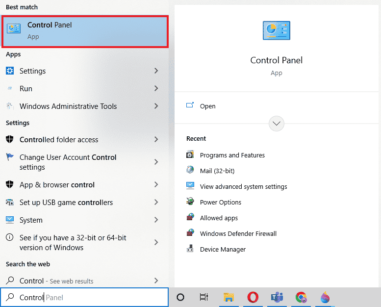 Abrir panel de control