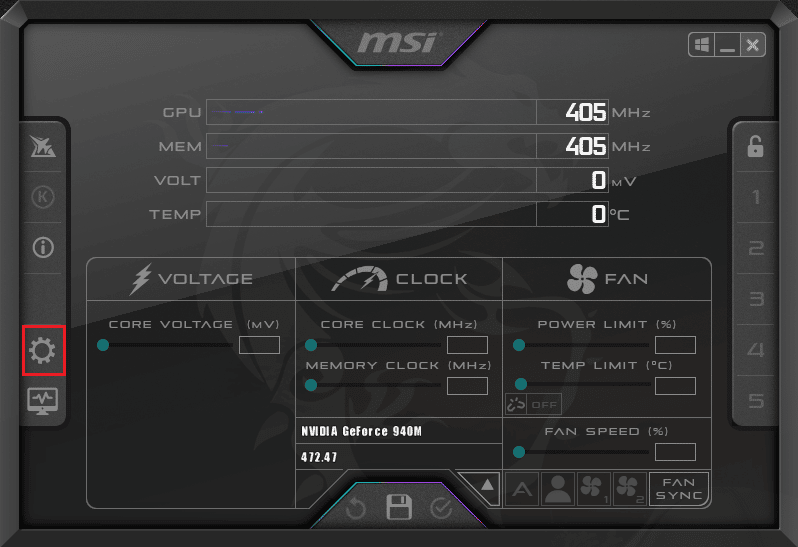 Haga clic en Configuración. Formas de arreglar MSI Afterburner que no funciona en Windows 10