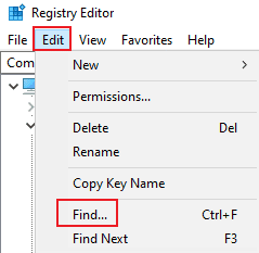 Haga clic en Editar y seleccione Buscar