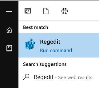 键入 Regedit 并按 Enter