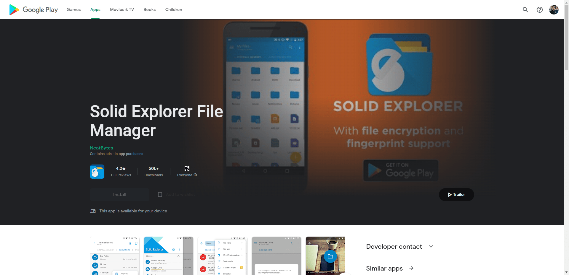 Pagina principală a ES File Explorer sau Solid Explorer a managerului de fișiere Play Store
