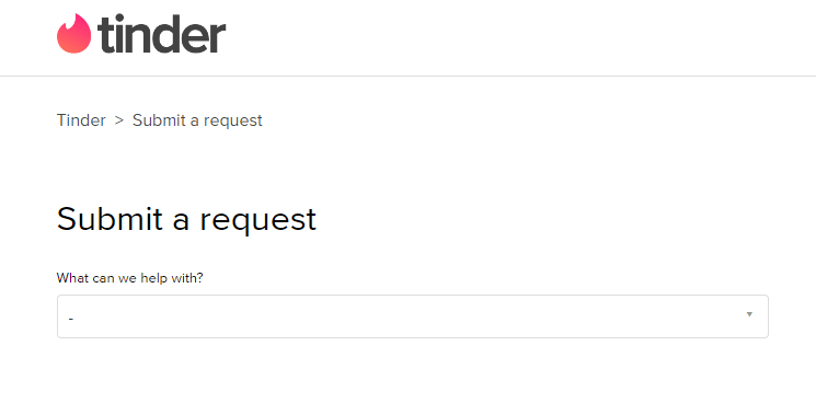 invia una richiesta sulla pagina web di Tinder | Come si crea un nuovo account Tinder quando viene bannato