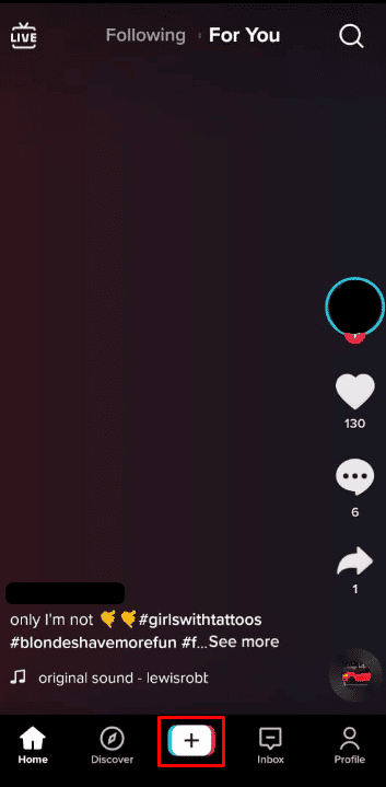 點擊屏幕底部的加號 (+) 圖標 |如何在 TikTok 上獲取 3 分鐘視頻