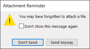 Напоминание о вложении в Outlook