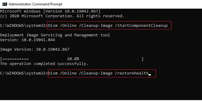 Exécutez les lignes de commande SFC et DISM pour réparer les fichiers système | Correction du plantage de Microsoft Teams sur Windows 10