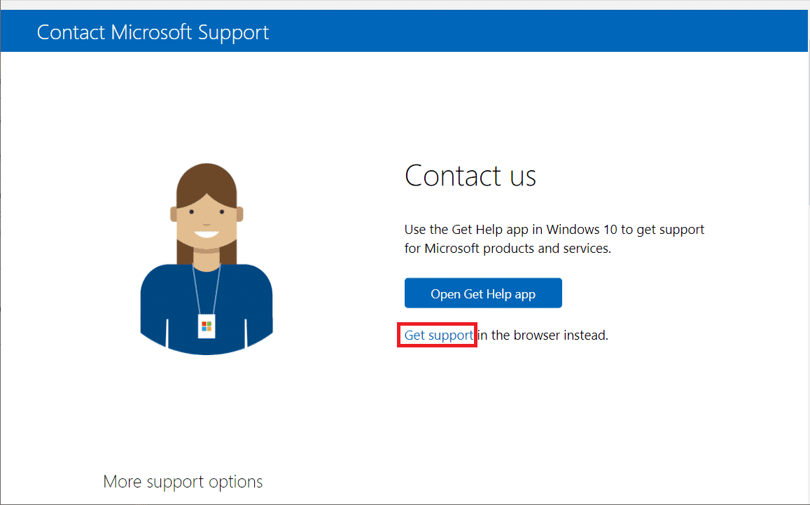 Vous pouvez également utiliser la version du navigateur pour soumettre votre problème. Pour ce faire, cliquez sur le lien Obtenir de l'aide | Correction du plantage de Microsoft Teams sur Windows 10